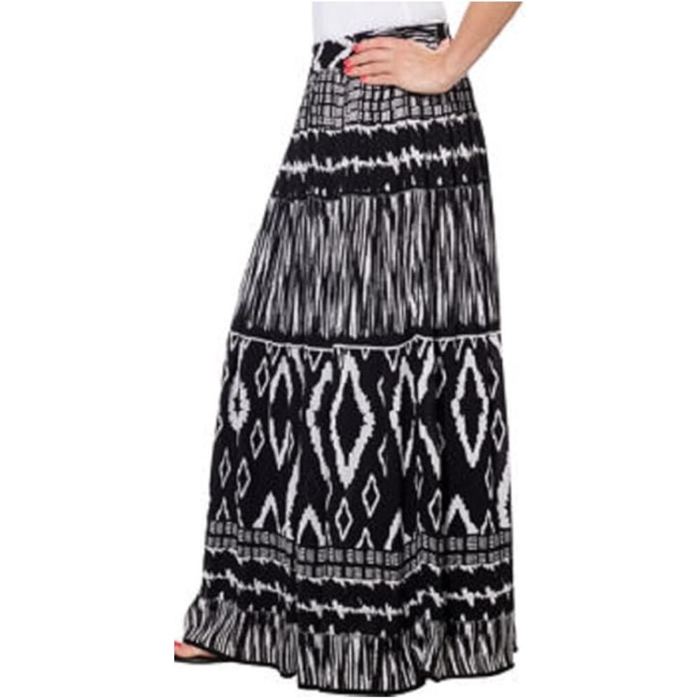 Style & Co. Black & White Geo-Print Tiered Maxi Skirt size P-Small - Picture 7 of 7